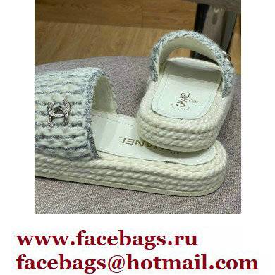 Chanel Braided Knit Mules G38189 White 2022