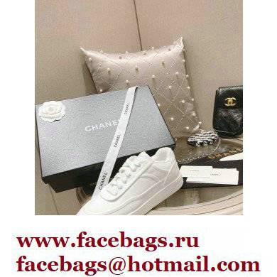 Chanel Canvas Logo Sneakers White 2022