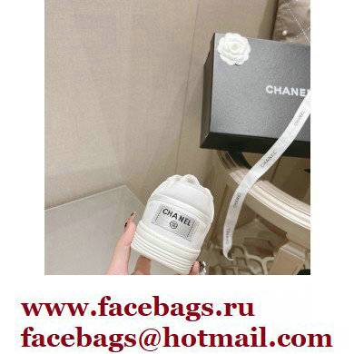 Chanel Canvas Logo Sneakers White 2022