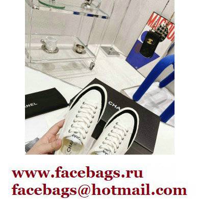 Chanel Canvas and Suede Sneakers White/Black 2022