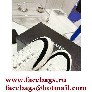 Chanel Canvas and Suede Sneakers White/Black 2022