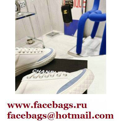 Chanel Canvas and Suede Sneakers White/Blue 2022