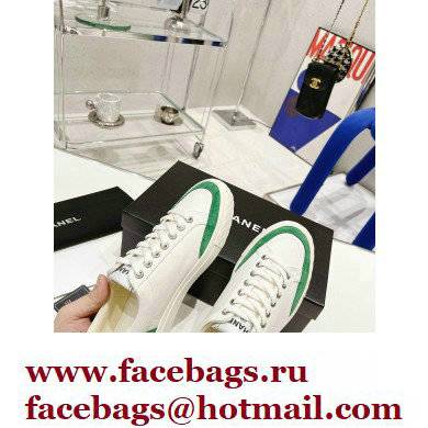 Chanel Canvas and Suede Sneakers White/Green 2022