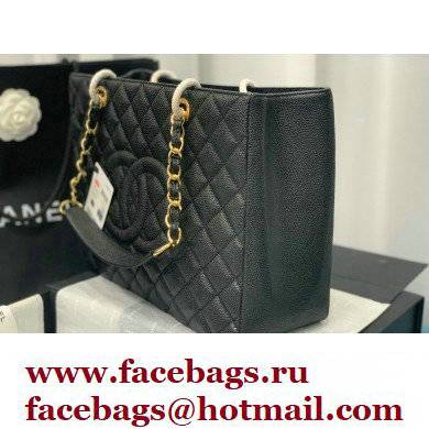 Chanel GST Shopping Tote Bag A50995 in Caviar Leather Black/Gold
