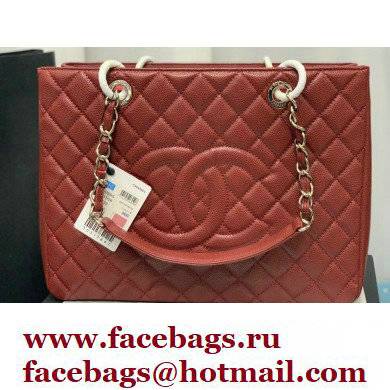 Chanel GST Shopping Tote Bag A50995 in Caviar Leather Burgundy/Silver