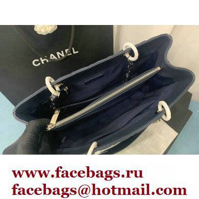 Chanel GST Shopping Tote Bag A50995 in Caviar Leather Navy Blue/Silver