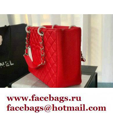 Chanel GST Shopping Tote Bag A50995 in Caviar Leather Red/Silver