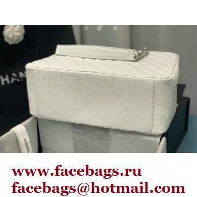 Chanel GST Shopping Tote Bag A50995 in Caviar Leather White/Silver