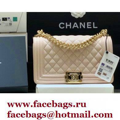 Chanel Le Boy Bag In caviar Leather nude With Gold Hardware (Original Quality)