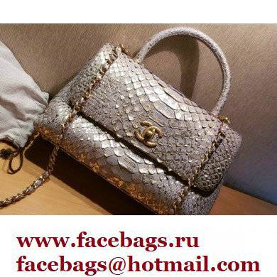Chanel Python Coco Handle Medium Flap Bag with Top Handle 08