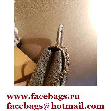 Chanel Python Coco Handle Medium Flap Bag with Top Handle 08