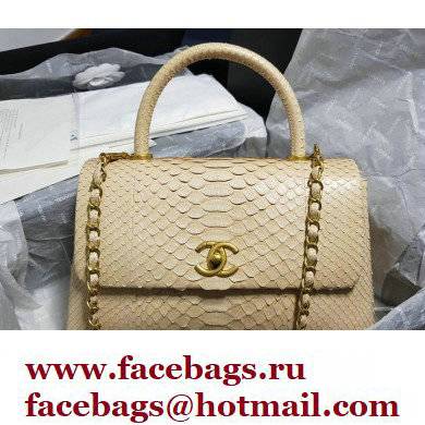 Chanel Python Coco Handle Medium Flap Bag with Top Handle 12