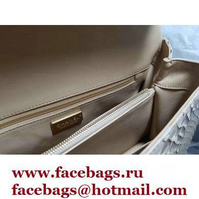 Chanel Python Coco Handle Medium Flap Bag with Top Handle 12