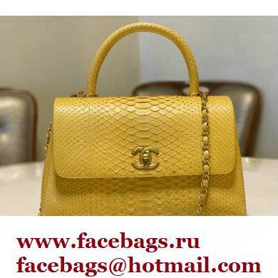 Chanel Python Coco Handle Medium Flap Bag with Top Handle 16