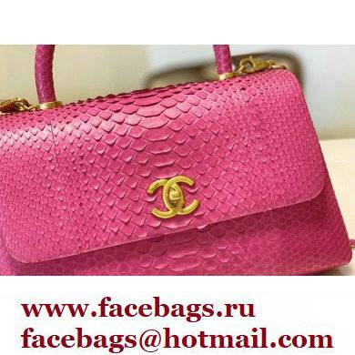 Chanel Python Coco Handle Medium Flap Bag with Top Handle 18