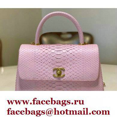 Chanel Python Coco Handle Medium Flap Bag with Top Handle 19