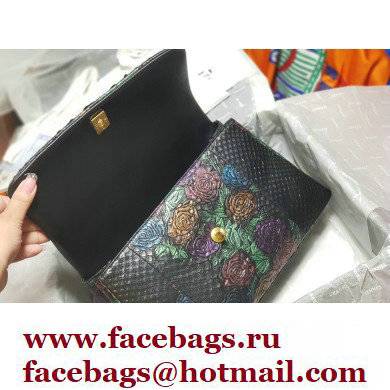 Chanel Python Coco Handle Medium Flap Bag with Top Handle 22
