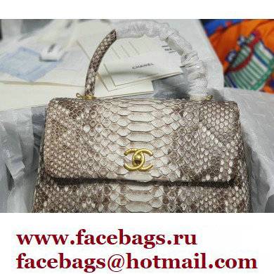 Chanel Python Coco Handle Medium Flap Bag with Top Handle 23