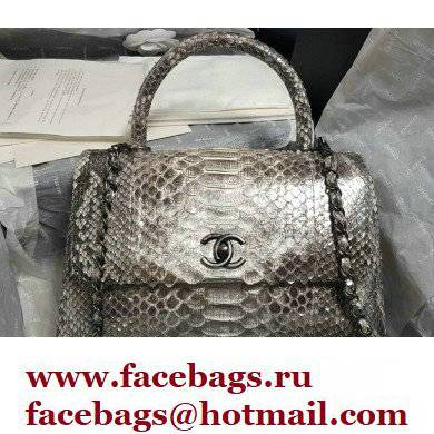 Chanel Python Coco Handle Medium Flap Bag with Top Handle 24