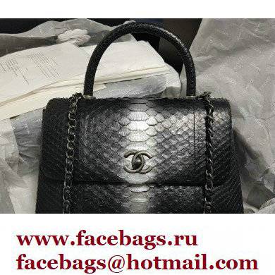 Chanel Python Coco Handle Medium Flap Bag with Top Handle 25