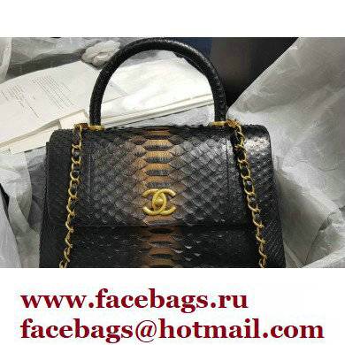 Chanel Python Coco Handle Medium Flap Bag with Top Handle 26