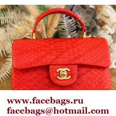 Chanel Python Coco Handle Mini Flap Bag with Top Handle 04
