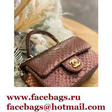 Chanel Python Coco Handle Mini Flap Bag with Top Handle 06