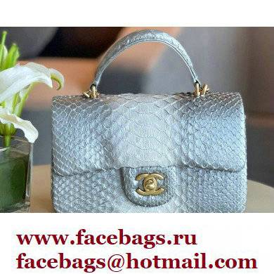 Chanel Python Coco Handle Mini Flap Bag with Top Handle 07