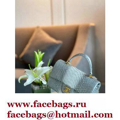 Chanel Python Coco Handle Mini Flap Bag with Top Handle 07