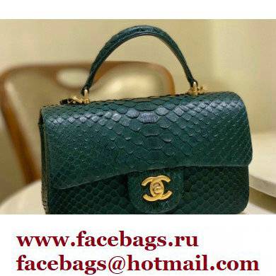 Chanel Python Coco Handle Mini Flap Bag with Top Handle 12