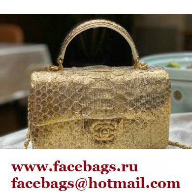 Chanel Python Coco Handle Mini Flap Bag with Top Handle 13