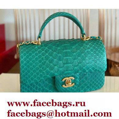Chanel Python Coco Handle Mini Flap Bag with Top Handle 14