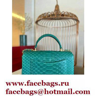 Chanel Python Coco Handle Mini Flap Bag with Top Handle 14