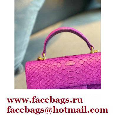 Chanel Python Coco Handle Mini Flap Bag with Top Handle 15