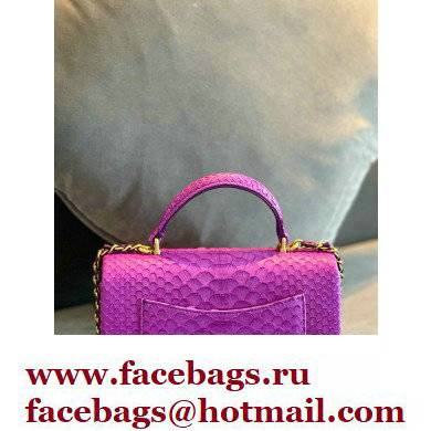 Chanel Python Coco Handle Mini Flap Bag with Top Handle 15