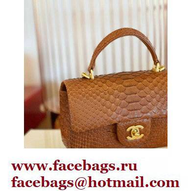 Chanel Python Coco Handle Mini Flap Bag with Top Handle 16