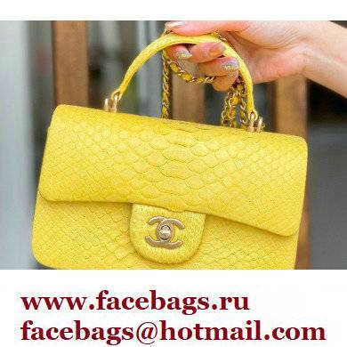 Chanel Python Coco Handle Mini Flap Bag with Top Handle 17