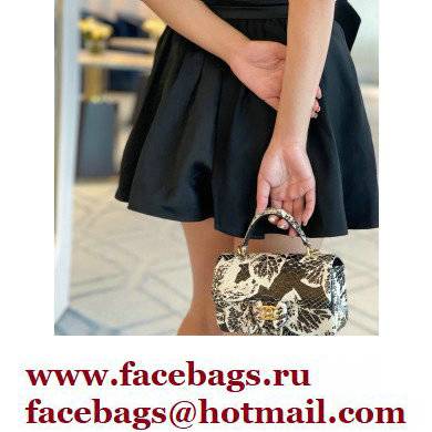 Chanel Python Coco Handle Mini Flap Bag with Top Handle 21