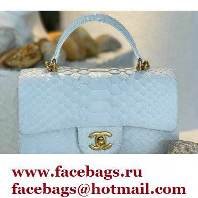 Chanel Python Coco Handle Mini Flap Bag with Top Handle 22