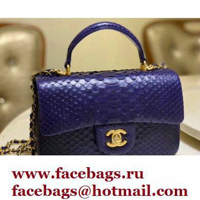 Chanel Python Coco Handle Mini Flap Bag with Top Handle 23