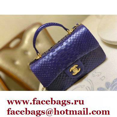 Chanel Python Coco Handle Mini Flap Bag with Top Handle 23