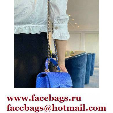 Chanel Python Coco Handle Mini Flap Bag with Top Handle 24