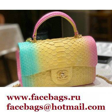 Chanel Python Coco Handle Mini Flap Bag with Top Handle 25