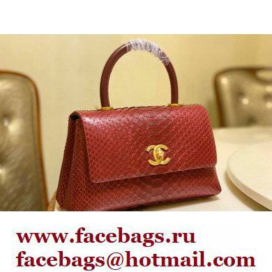 Chanel Python Coco Handle Small Flap Bag with Top Handle 07