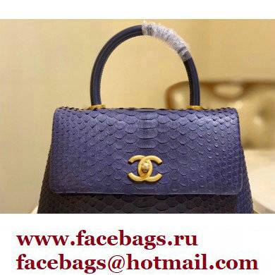 Chanel Python Coco Handle Small Flap Bag with Top Handle 10
