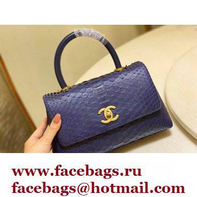 Chanel Python Coco Handle Small Flap Bag with Top Handle 10