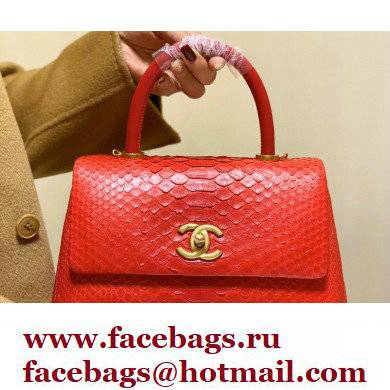 Chanel Python Coco Handle Small Flap Bag with Top Handle 19