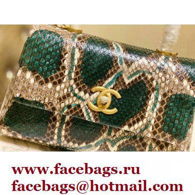 Chanel Python Coco Handle Small Flap Bag with Top Handle 23