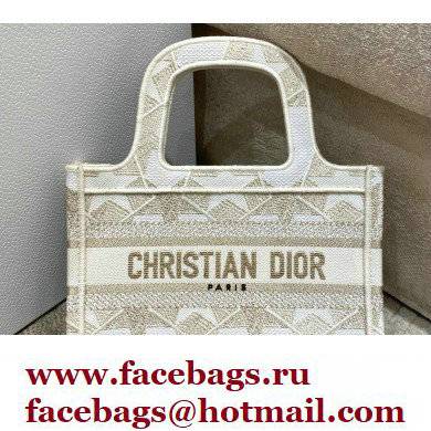 Dior Mini Book Tote Bag in Dior etoile Embroidery Gold 2022 - Click Image to Close