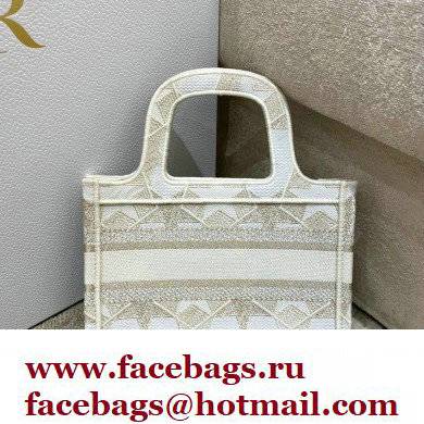 Dior Mini Book Tote Bag in Dior etoile Embroidery Gold 2022 - Click Image to Close